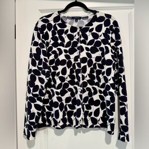 Lands' End Black and White Cardigan